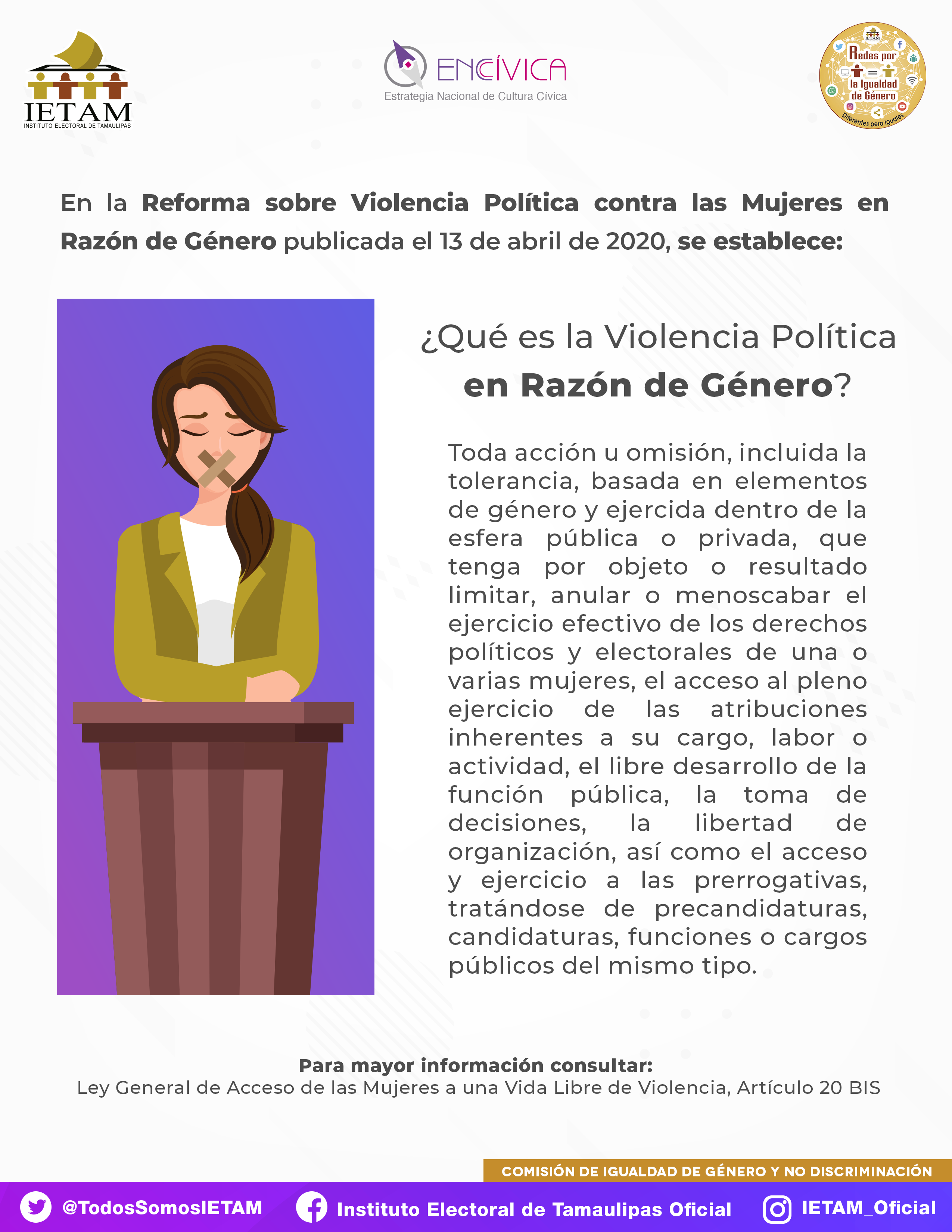Violencia Política Contra las Mujeres en Razón de Género (VPCMRG) || IETAM