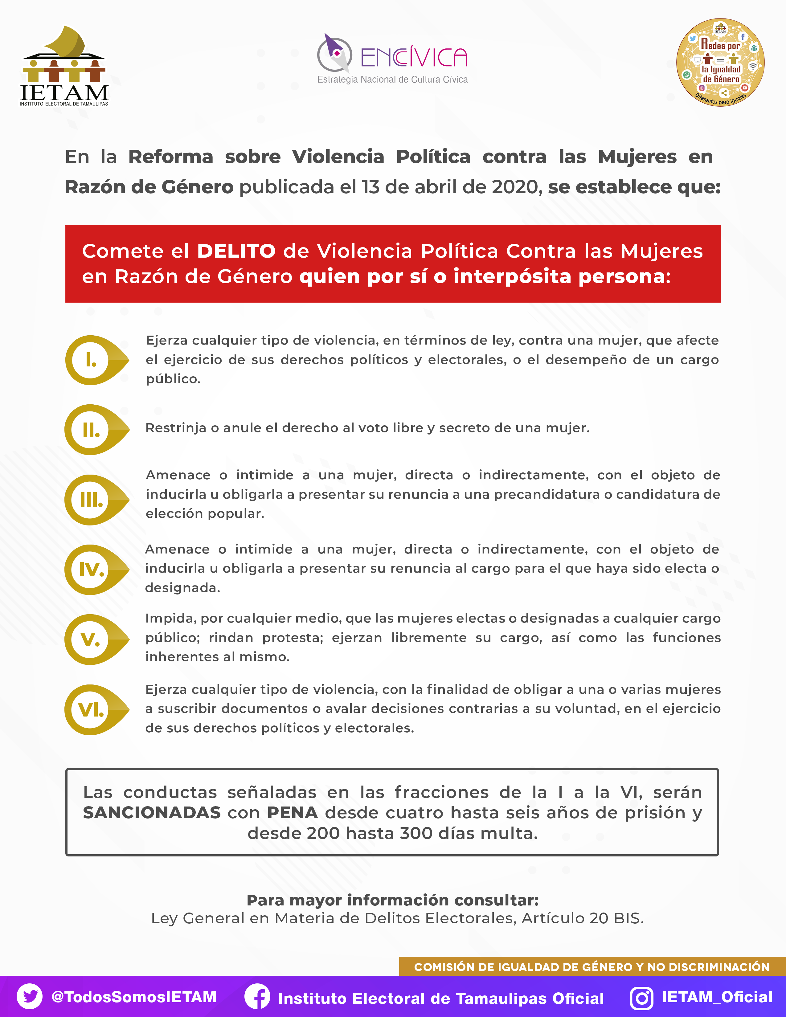 Violencia Política Contra las Mujeres en Razón de Género (VPCMRG) || IETAM