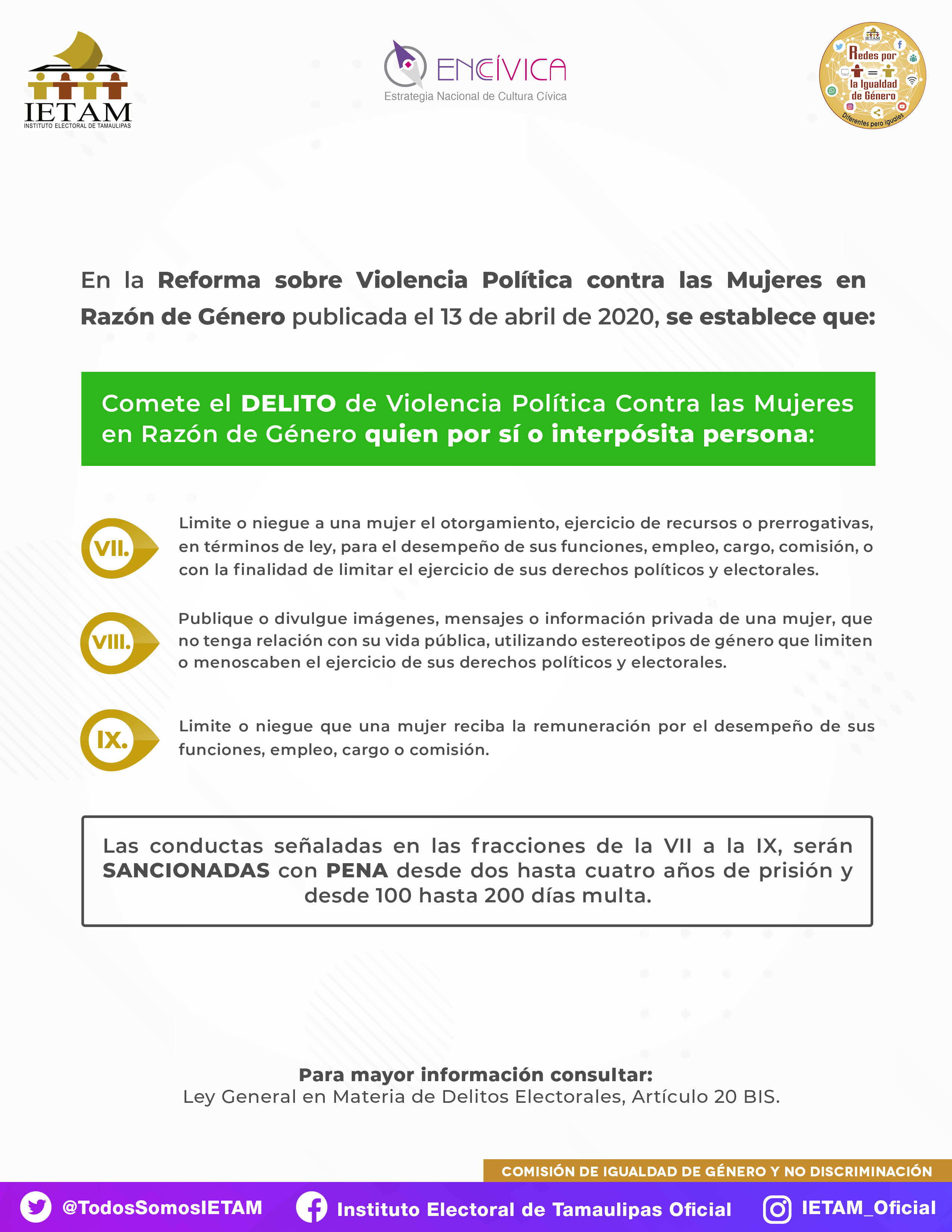 Violencia Política Contra las Mujeres en Razón de Género (VPCMRG) || IETAM